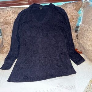 J. Jill Deep Blue V-Neck Pullover Wearever sz large l soft